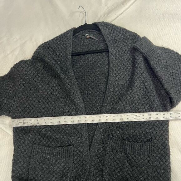 Line‎ Black Textured Open Cardigan w/ Pockets Wool Blend XS Women’s - Picture 6 of 7